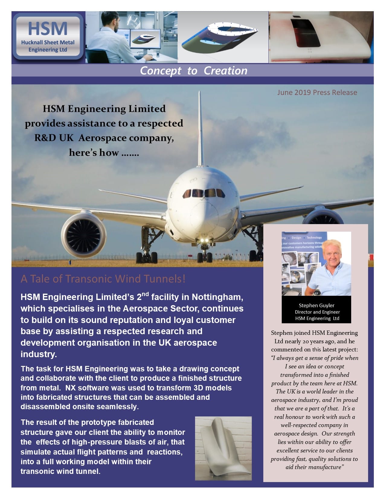 Wind tunnel UK Aerospace case study - HSM Engineering Ltd - HSM aero & eviation parts